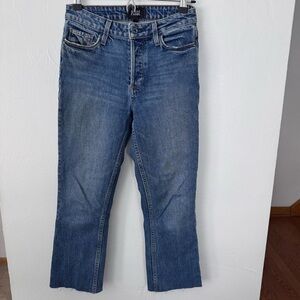 PAIGE Colette button fly Crop Flare denim jeans Size 25